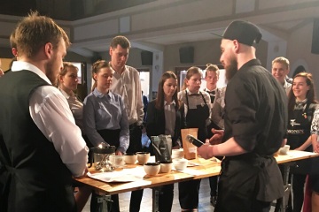 1.D a 1.B na soutěži Mladý barista na SOŠ a SOU Polička